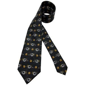 🆕PIERANGELO MASCIADRI Black/Gold Art Silk LUXURY Tie ITALY